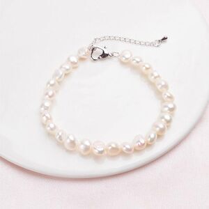 Fine Jewelry Natural Freshwater Baroque White Pearl Classy Bracelet NEW